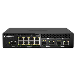 QNAP QSW-M2108R-2C commutateur réseau Géré L2 2.5G Ethernet (100/1000/2500) Connexion Ethernet, supportant l'alimentation via ce port (PoE) Noir