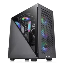Thermaltake Divider 300 TG Air Black Tour midi Boîtier PC noir 2 ventilateurs pré-installés, fenêtre latérale, filtre an