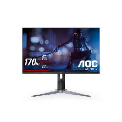 AOC 27IN IPS QHD ADAPTIVE SYNC 1MS 170HZ HDR 400 2H1DP BOARDERLESS HEIGHT ADJUSTABLE STAND VESA 100X100MM écran plat de PC 27" 2560 x 1440 pixels Quad HD LED Noir, Rouge