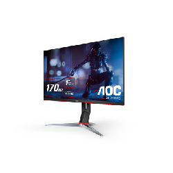AOC 27IN IPS QHD ADAPTIVE SYNC 1MS 170HZ HDR 400 2H1DP BOARDERLESS HEIGHT ADJUSTABLE STAND VESA 100X100MM écran plat de PC 27" 2560 x 1440 pixels Quad HD LED Noir, Rouge