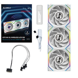 Lian Li UNI FAN SL Wireless LCD 120 Reverse Blade Boitier PC Ventilateur 12 cm Blanc 3 pièce(s)