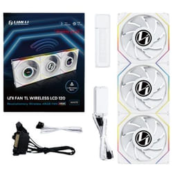 Lian Li 12RTLLCD1W3W système de refroidissement d’ordinateur Boitier PC Ventilateur 12 cm Blanc
