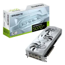 GIGABYTE GeForce RTX 5070 Ti EAGLE OC ICE SFF 16G Carte Graphique - 16 Go GDDR7, 256 bits, PCI-E 5.0, 2542 MHz Core Clock, 3 x DP 2.1a, 1 x HDMI 2.1b, NVIDIA DLSS 4, GV-N507TEAGLEOC ICE-16GD