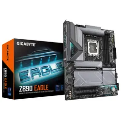 GIGABYTE Z890 EAGLE Carte Mère - Prend en charge les processeurs Intel Core Ultra (Série 2), VRM 14+1+2 phases, jusqu'à 8800MHz DDR5 (OC), 1x PCIe 5.0 M.2 + 3x PCIe 4.0 M.2, LAN 2,5GbE, USB4