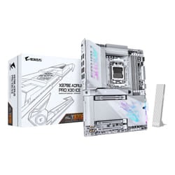 GIGABYTE X870E AORUS PRO X3D ICE Carte Mère – Prend en charge les processeurs AMD Ryzen 9000, VRM numérique 18+2+2 phases, jusqu’à 9000 Hz DDR5 (OC), 2 x PCIe 5.0 + 2 x PCIe 4.0, Wi-Fi 7, LAN 5 GbE, USB 4