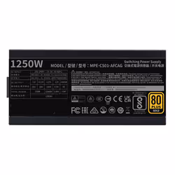 Cooler Master MWE Gold 1250 V2 ATX 3.1 unité d'alimentation d'énergie 1250 W 24-pin ATX Noir - Vue supplémentaire 3