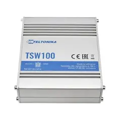 Teltonika TSW100 commutateur réseau Gigabit Ethernet (10/100/1000) Connexion Ethernet, supportant l'alimentation via ce port (PoE) Bleu, Métallique