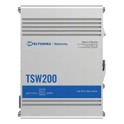 Teltonika TSW200 commutateur réseau Non-géré Gigabit Ethernet (10/100/1000) Connexion Ethernet, supportant l'alimentation via ce port (PoE) Aluminium
