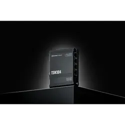 Teltonika TSW304 commutateur réseau Gigabit Ethernet (10/100/1000) Connexion Ethernet, supportant l'alimentation via ce port (PoE) Noir