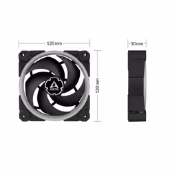 ARCTIC ACFAN00146A système de refroidissement d’ordinateur Boitier PC Ventilateur 12 cm Noir - Vue supplémentaire 5