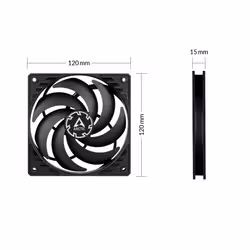 ARCTIC P12 Slim PWM PST Boitier PC Ventilateur 12 cm Noir 1 pièce(s) - Vue supplémentaire 2