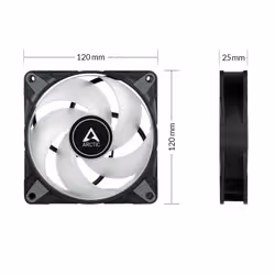 ARCTIC P12 PWM PST A-RGB 0dB Boitier PC Ventilateur 12 cm Noir, Blanc - Vue supplémentaire 4