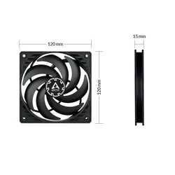 ARCTIC P12 Slim PWM PST Boitier PC Ventilateur 12 cm Noir 3 pièce(s)
