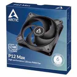 ARCTIC P12 Max Boitier PC Ventilateur 12 cm Noir 1 pièce(s) - Vue supplémentaire 4