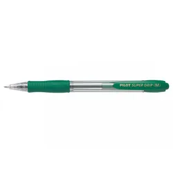 Pilot Super Grip Medium Vert Stylo à bille rétractable avec clip Moyen