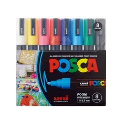 Uni-Ball 10.1.0968 marqueur 8 pièce(s) Beige, Noir, Bleu, Vert, Bleu clair, Orange, Rose, Rouge