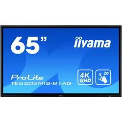 iiyama TE6503MIS-B1AG Écran d'affichage dynamique 165,1 cm (65") Wifi 350 cd/m² 4K Ultra HD Noir Écran tactile Intégré dans le processeur Android 24/7