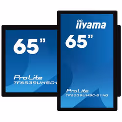 iiyama TF6539UHSC-B1AG affichage de messages Écran plat interactif 165,1 cm (65") LCD 500 cd/m² 4K Ultra HD Noir Écran tactile - Vue supplémentaire 3