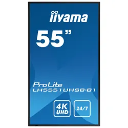 iiyama LH5551UHSB-B1 affichage de messages Écran plat interactif 137,2 cm (54") IPS 800 cd/m² 4K Ultra HD Noir 24/7