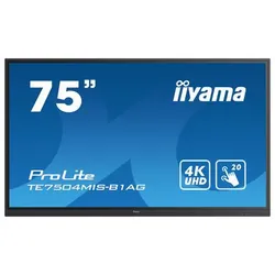 iiyama TE7504MIS-B1AG tableau blanc interactif et accessoire 75" 3840 x 2160 pixels Écran tactile Noir USB