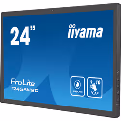 iiyama T2455MSC-B1 affichage de messages Écran plat de signalisation numérique 61 cm (24") LED 400 cd/m² Full HD Noir Écran tactile - Vue supplémentaire 4