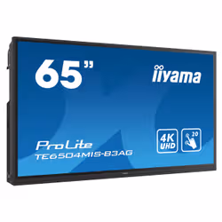 iiyama TE6504MIS-B3AG affichage de messages Écran plat interactif 165,1 cm (65") Wifi 400 cd/m² 4K Ultra HD Noir Écran tactile Intégré dans le processeur iiWare 9.0 - Vue supplémentaire 2