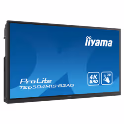 iiyama TE6504MIS-B3AG affichage de messages Écran plat interactif 165,1 cm (65") Wifi 400 cd/m² 4K Ultra HD Noir Écran tactile Intégré dans le processeur iiWare 9.0 - Vue supplémentaire 3
