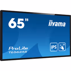 iiyama T6562AS-B1 affichage de messages Écran plat interactif 163,8 cm (64.5") IPS 500 cd/m² 4K Ultra HD Noir Écran tactile Intégré dans le processeur Android 8.0 24/7 - Vue supplémentaire 2