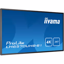 iiyama LH6570UHB-B1 affichage de messages Panneau plat de signalisation numérique 163,8 cm (64.5") VA 700 cd/m² 4K Ultra HD Noir Intégré dans le processeur Android 9.0 24/7 - Vue supplémentaire 2