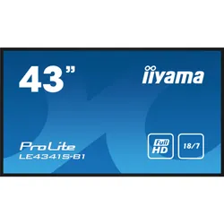 iiyama LE4341S-B1 affichage de messages Écran plat de signalisation numérique 108 cm (42.5") LCD 350 cd/m² Full HD Noir 18/7