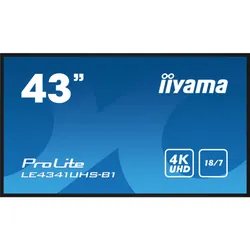 iiyama LE4341UHS-B1 affichage de messages Écran plat de signalisation numérique 108 cm (42.5") LCD 350 cd/m² 4K Ultra HD Noir 18/7