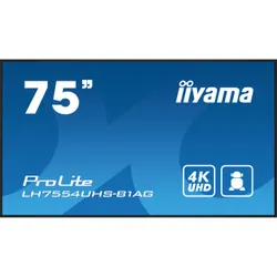 iiyama LH7554UHS-B1AG affichage de messages Écran plat de signalisation numérique 190,5 cm (75") LCD Wifi 500 cd/m² 4K Ultra HD Noir Intégré dans le processeur Android 11 24/7