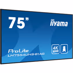 iiyama LH7554UHS-B1AG affichage de messages Écran plat de signalisation numérique 190,5 cm (75") LCD Wifi 500 cd/m² 4K Ultra HD Noir Intégré dans le processeur Android 11 24/7 - Vue supplémentaire 3