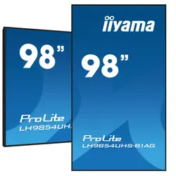iiyama LH9854UHS-B1AG Écran d'affichage dynamique Écran plat de signalisation numérique 2,48 m (97.5") LCD Wifi 500 cd/m² 4K Ultra HD Noir Intégré dans le processeur Android 11 24/7