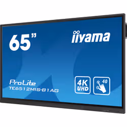 iiyama TE6512MIS-B1AG affichage de messages Écran plat interactif 165,1 cm (65") LCD Wifi 400 cd/m² 4K Ultra HD Noir Écran tactile Intégré dans le processeur Android 11 24/7 - Vue supplémentaire 4