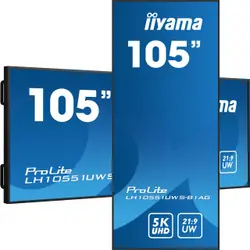 iiyama LH10551UWS-B1AG Écran d'affichage dynamique Écran plat de signalisation numérique 2,66 m (104.7") LED 500 cd/m² UltraWide 5K HD Noir 24/7