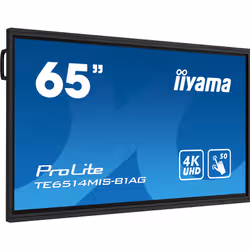 iiyama TE6514MIS-B1AG affichage de messages Écran plat interactif 165,1 cm (65") LCD Wifi 435 cd/m² 4K Ultra HD Noir Écran tactile Intégré dans le processeur Android 24/7 - Vue supplémentaire 2