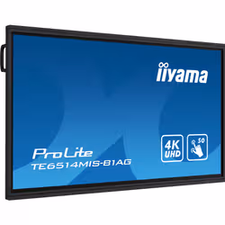 iiyama TE6514MIS-B1AG affichage de messages Écran plat interactif 165,1 cm (65") LCD Wifi 435 cd/m² 4K Ultra HD Noir Écran tactile Intégré dans le processeur Android 24/7 - Vue supplémentaire 3
