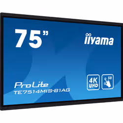 iiyama TE7514MIS-B1AG affichage de messages Écran plat interactif 190,5 cm (75") LCD Wifi 435 cd/m² 4K Ultra HD Noir Écran tactile Intégré dans le processeur Android 24/7 - Vue supplémentaire 2