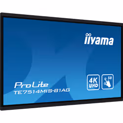 iiyama TE7514MIS-B1AG affichage de messages Écran plat interactif 190,5 cm (75") LCD Wifi 435 cd/m² 4K Ultra HD Noir Écran tactile Intégré dans le processeur Android 24/7 - Vue supplémentaire 3