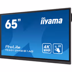 iiyama TE6512MIS-B3AG affichage de messages En forme de kiosk 165,1 cm (65") LCD Wifi 400 cd/m² 4K Ultra HD Noir Écran tactile Intégré dans le processeur Android 11 24/7 - Vue supplémentaire 4