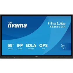 iiyama TE5513A-B1AG Écran d'affichage dynamique Écran plat interactif 138,7 cm (54.6") Wifi 450 cd/m² 4K Ultra HD Noir Écran tactile Intégré dans le processeur Android 18/7