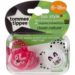 Tommee Tippee Fun Style Sucet 6-18m Mixte x2