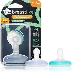 Tommee Tippee Lot de 2 sucettes closer to nature forme naturelle 6-18 mois