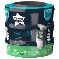 Tommee Tippee Recharge Poubelle à Couches Twist & Click 3 Recharges