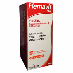 Vitabiotics – Hemavit Fer Complexes Vitamines B Et Minéraux Liquide – 200ml