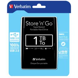 Verbatim Disque dur portable USB Store 'n' Go 3.0, 1 To, noir