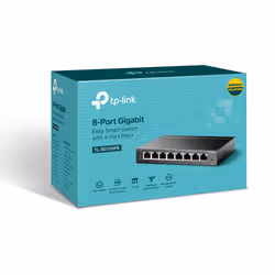 TP-Link TL-SG108PE commutateur réseau Géré L2 Gigabit Ethernet (10/100/1000) Connexion Ethernet, supportant l'alimentation via ce port (PoE) Noir - Vue supplémentaire 2