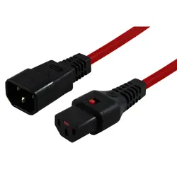 IEC LOCK PC1385 câble électrique Rouge 1 m Coupleur C13 Coupleur C14