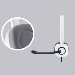 Logitech H150 Stereo Headset Casque Avec fil Arceau Bureau/Centre d'appels Blanc - Vue supplémentaire 4